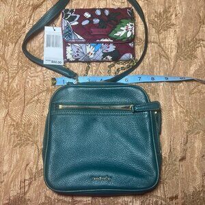 Vera Bradley Leather Crossbody and NWT RFID Riley Compact Wallet